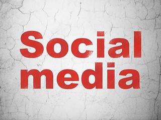 Image showing Social media concept: Social Media on wall background