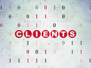 Image showing Business concept: Clients on Digital Data Paper background