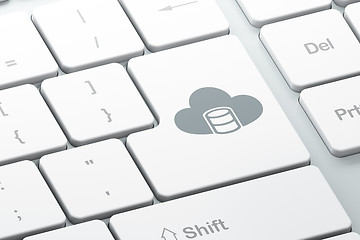 Image showing Cloud technology concept: Database With Cloud on computer keyboard background