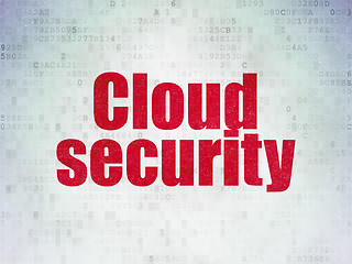 Image showing Cloud networking concept: Cloud Security on Digital Data Paper b