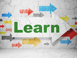 Image showing Learning concept: arrow with Learn on grunge wall background