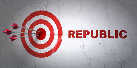 Image showing Politics concept: target and Republic on wall background