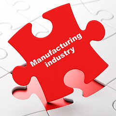 Image showing Manufacuring concept: Manufacturing Industry on puzzle background