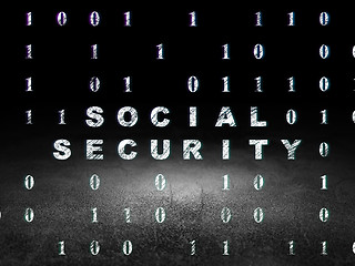 Image showing Protection concept: Social Security in grunge dark room