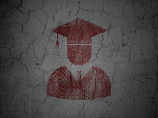 Image showing Studying concept: Student on grunge wall background