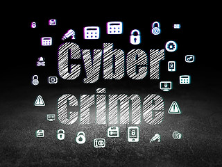 Image showing Protection concept: Cyber Crime in grunge dark room