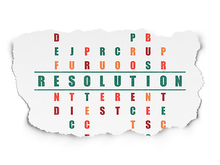 Image showing Law concept: Resolution in Crossword Puzzle