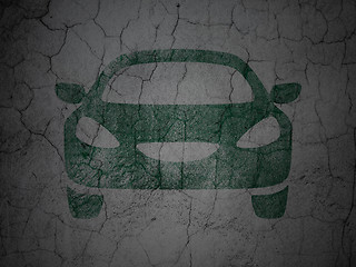 Image showing Tourism concept: Car on grunge wall background