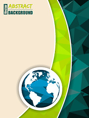 Image showing Abstract green brochure with world map