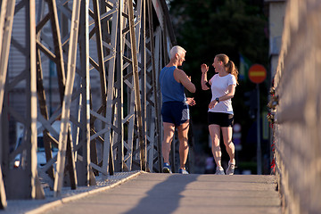 Image showing couple congratulate and happy to finish