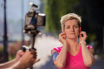 Image showing jogging woman portrait