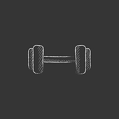 Image showing Dumbbell. Drawn in chalk icon.