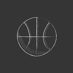Image showing Basketball ball. Drawn in chalk icon.