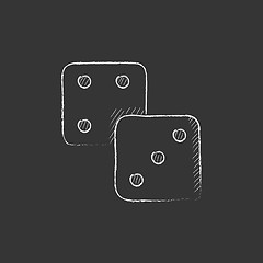 Image showing Dices. Drawn in chalk icon.