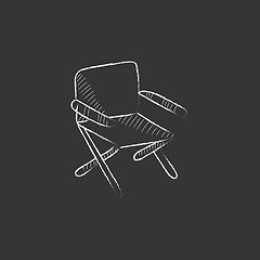 Image showing Folding chair. Drawn in chalk icon.