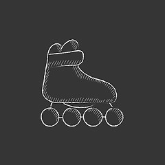 Image showing Roller skate. Drawn in chalk icon.