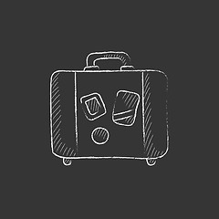 Image showing Suitcase. Drawn in chalk icon.