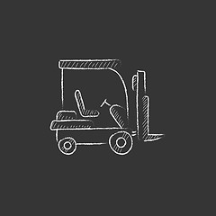 Image showing Forklift. Drawn in chalk icon.