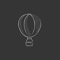 Image showing Hot air balloon. Drawn in chalk icon.