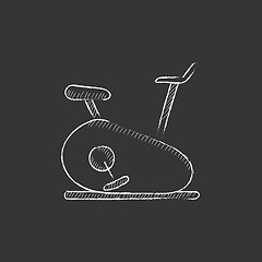 Image showing Exercise bike. Drawn in chalk icon.