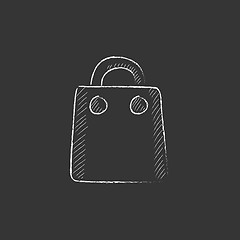 Image showing Shopping bag. Drawn in chalk icon.