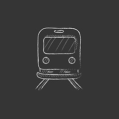 Image showing Back view of train. Drawn in chalk icon.