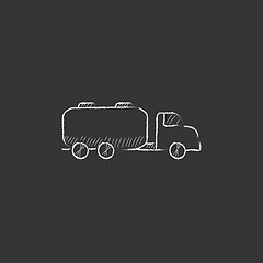 Image showing Truck liquid cargo. Drawn in chalk icon.