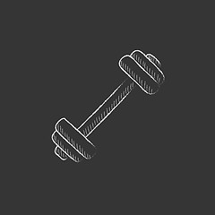 Image showing Dumbbell. Drawn in chalk icon.