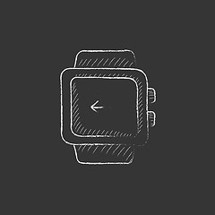 Image showing Smartwatch. Drawn in chalk icon.