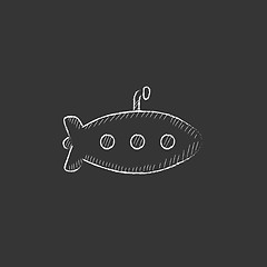 Image showing Submarine. Drawn in chalk icon.