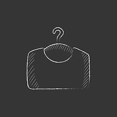 Image showing Sweater on hanger. Drawn in chalk icon.