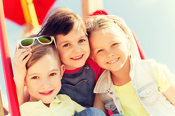 Image showing group of happy kids on children playground