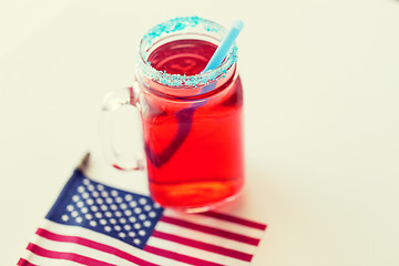 Image showing juice glass and american flag on independence day