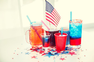 Image showing drinks on american independence day party