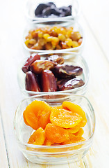 Image showing dried apricots, raisins and dates