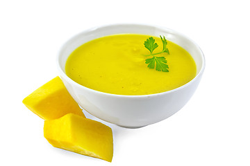Image showing Soup-puree pumpkin with parsley