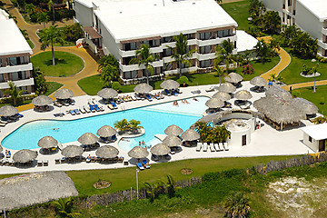 Image showing Hotel resort with pool