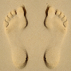 Image showing Footprint in sand on beach