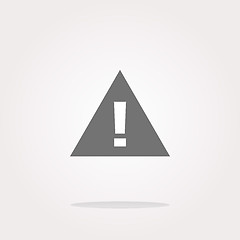 Image showing vector glossy web button with attention warning sign