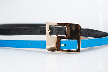 Image showing black blue belt with double buckle