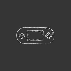 Image showing Game console gadget. Drawn in chalk icon.