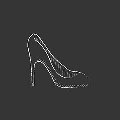 Image showing Heel shoe. Drawn in chalk icon.