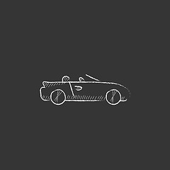 Image showing Convertible car. Drawn in chalk icon.