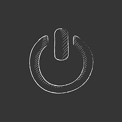 Image showing Power button. Drawn in chalk icon.