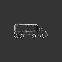 Image showing Delivery truck. Drawn in chalk icon.