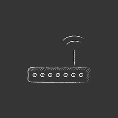 Image showing Wireless router. Drawn in chalk icon.