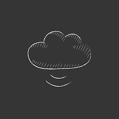 Image showing Cloud computing. Drawn in chalk icon.