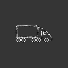 Image showing Delivery truck. Drawn in chalk icon.