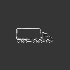 Image showing Delivery truck. Drawn in chalk icon.