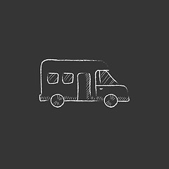 Image showing Motorhome. Drawn in chalk icon.